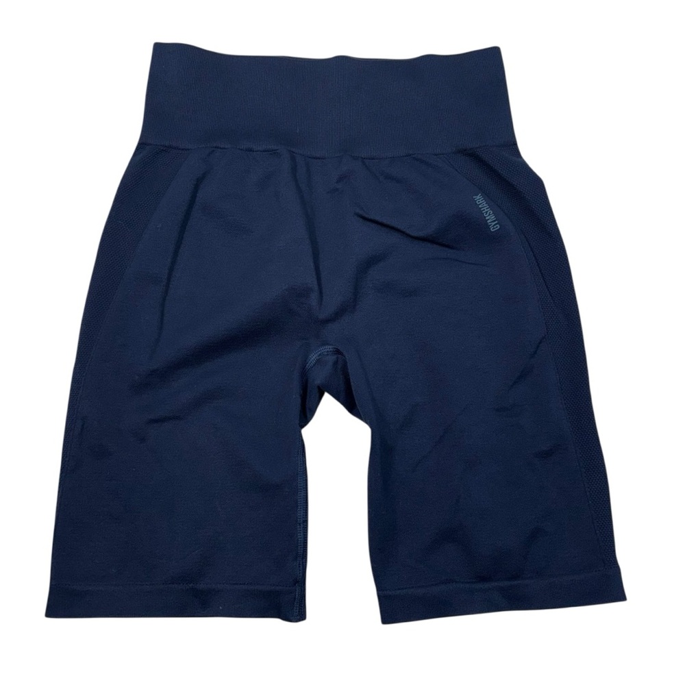 Gymshark Navy Blue High Rise Seamless Biker Gym Athletic Shorts Contour Small S